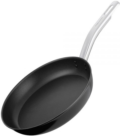 Tigan alumini Fiskars, për fërgim, 26cm, zezë/argjendtë