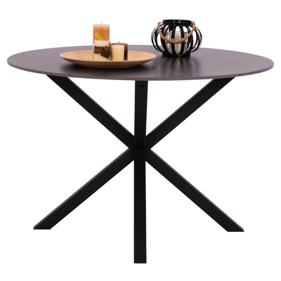 Tavolinë e rrumbullakët SYNTEC, gur sintër, Ø115×75 cm (HM9309.02), zezë