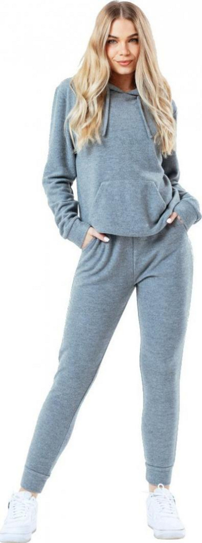 Tuta për femra Justhype Faux Knit HYKNITSET001, nr.8, të hirta