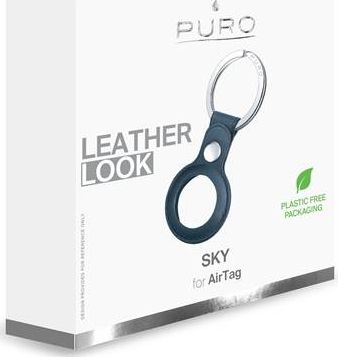 Mbajtëse AirTag Puro Sky, pamje lëkure, midnight blue