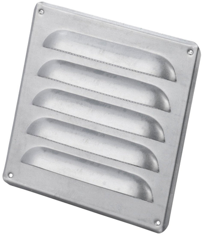 Grilë ventilimi Duka Louver Grid Type 152.1, 150 x 150 mm, metalike, argjendi