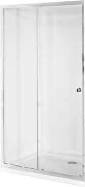 Derë dushi rrëshqitëse Besco Duo Slide, 120x195 cm, xham i pastër 6 mm, krom