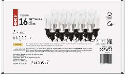 Dekor drita LED Emos Chain Party DCPW04, 16x1 LED, 3.6 m, e bardhë e ftohtë