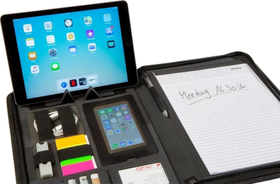 Organizues personal Genie 12668, A4, lëkurë artificiale edhe najlon, i zi
