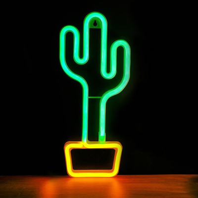 Lampë dekorative TelForceOne Forever Light, LED neon, formë kaktusi, shumëngjyrëshe