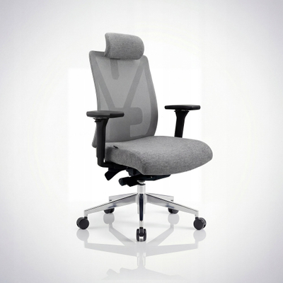 Karrige zyre ergonomike VECTOR, mbështetëse rrjete, krahë 4D, gri