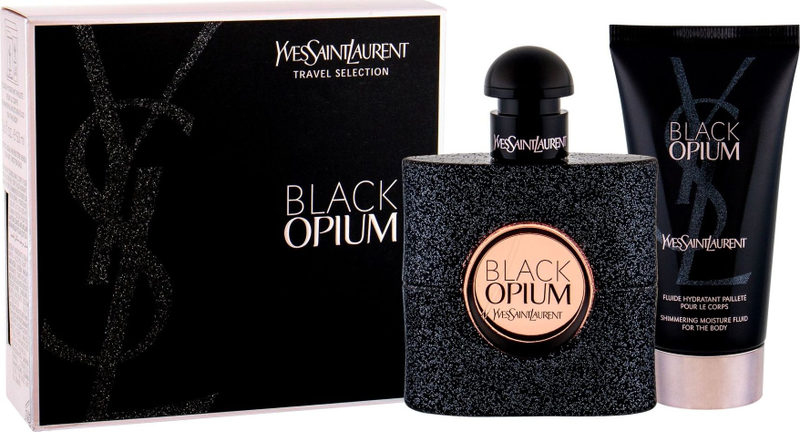 Set Eau de Parfum dhe losion trupi Yves Saint Laurent Black Opium, 2 x 50 ml