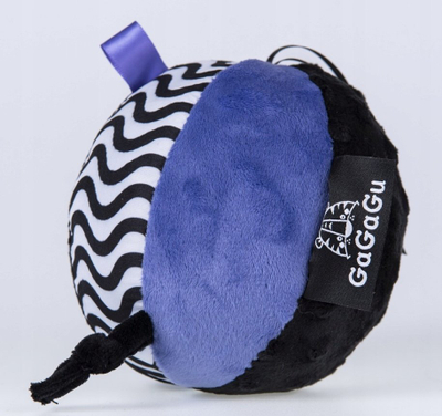 Lodër pelushi Gagagu Plush Ball Rattle, top 15 cm, me zile, shumëngjyrësh