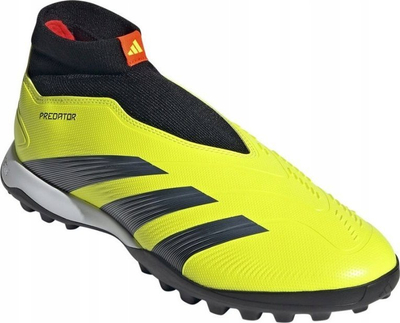 Këpucë futbolli Adidas Predator 24 League Laceless Turf, pa lidhëse, për bar sintetik, të verdha