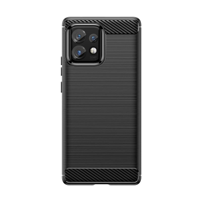 Mbrojtëse telefoni Hurtel Silicone Carbon për Motorola Edge 40 Pro, TPU, efekt karbon, e zezë