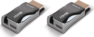 Extender HDMI Lindy me fibër optike, 4K 60Hz, deri 300m, i zi
