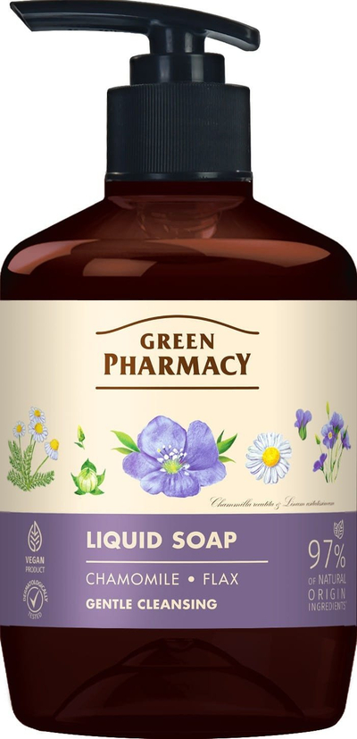Течен сапун Green Pharmacy со камилица и лен, 460ml