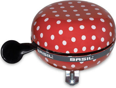 Zile biçiklete Basil Big Bell Polkadot, 80mm, e kuqe me pika të bardha