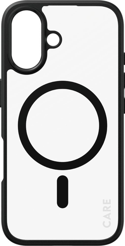 Set mbrojtës CARE by PanzerGlass 3‑në‑1, për iPhone 16, xham privacy, kapak me MagSafe, i zi