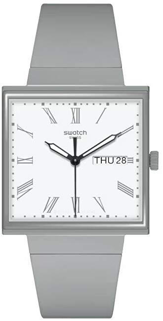 Orë dore për femra SWATCH What If…Gray? SO34M700, e argjendtë