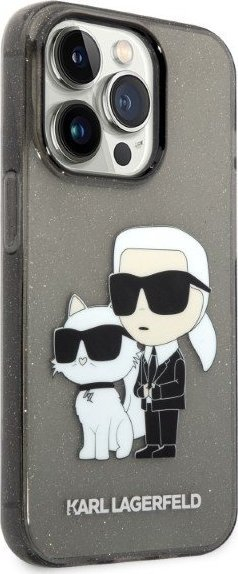 Mbulesë telefoni Karl Lagerfeld KLHCP14LHNKCT, për iPhone 14 Pro, hardcase, e zezë me shkëlqim