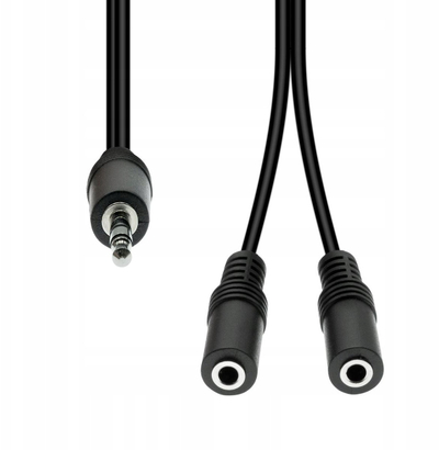 Kabllo audio ProXtend Mini Jack 3.5mm në 2x 3.5mm, 20cm, i zi