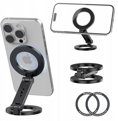 Mbajtës magnetik për telefon VRIG MG-26, 2x magnet, rrotullim 360°, i zi