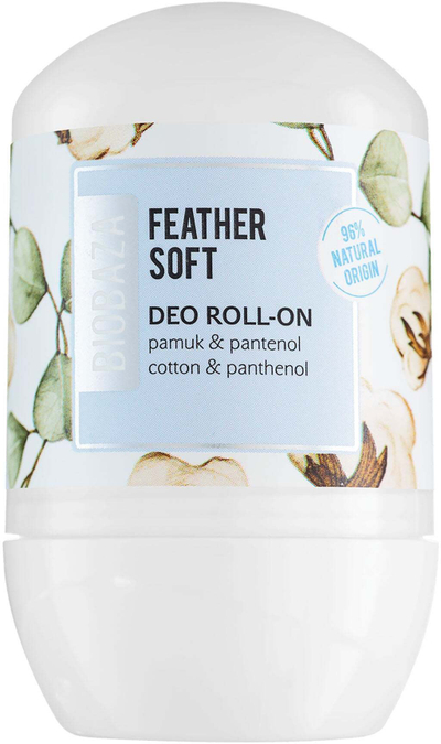 Antiperspirant roll-on Biobaza Feather Soft Cotton, për femra, 50 ml