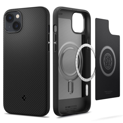 Mbrojtëse për celular iPhone 14 Spigen Mag Armor MagSafe, e zezë mat