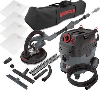Odkurzator industrial Menzer VCL 530 PRO + LHS 225 Vario, set profesional, për pluhur dhe lëngje, gri e zezë