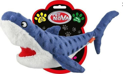 Lodër pelushi për qen Aqua Nova Dog Life Style Shark, me fishkëllimë, shumëngjyrëshe