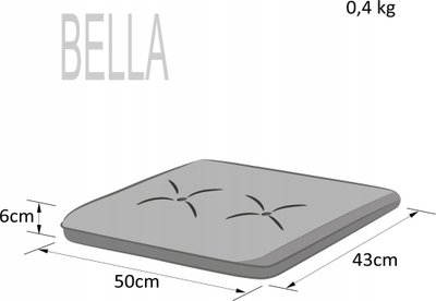 Jastëk kopshti HOBBYGARDEN BELLA, 50x43cm, i trashë 6cm, blu