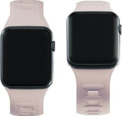 Rrip ore 3mk Silicone për Apple Watch, 38 40 41mm, silikoni, latte