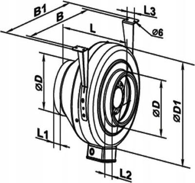 Ventilator inline centrifugal Vents VKMZ 100, për kanale ajrimi, kompakt, gri