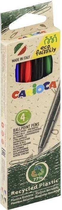 Stilolapsa me bojë Carioca EcoFamily, set 4 ngjyra, shumëngjyrëshe