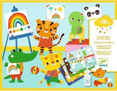 Set kolazhi Djeco Collages The Day, 4 skena, 18+ muaj, shumëngjyrësh