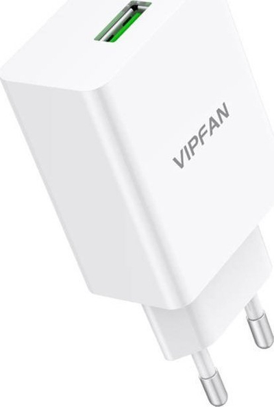 Ѕиден полнач Vipfan E03, 18W, брзо полнење со Micro USB кабел, бел