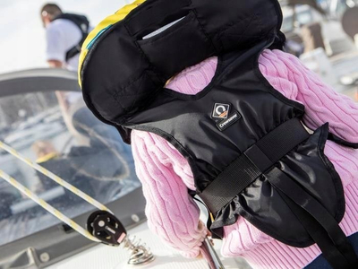 Jelek shpëtimi për kalamaj Crewsaver, 100N, me rripa sigurie, i verdhë