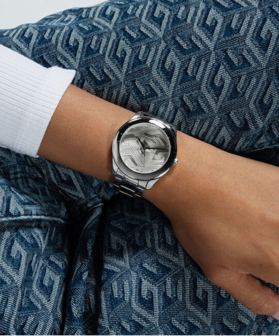 Orë dore për femra Guess Cubed GW0606L1, e argjendtë
