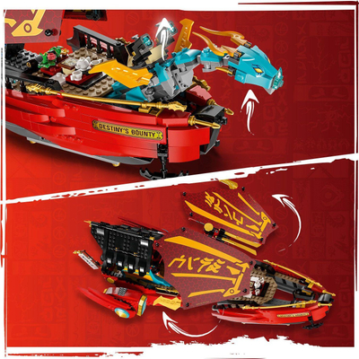Set për ndërtim Lego Ninjago 71797 Destiny's Bounty, Dragons Rising, 9+, i kuq