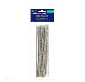 Shkopinj kreativë Dalprint Creative Chenille Stems, 30 cm, 25 copë, argjend