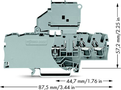 Terminal siguresash Wago 2002-1811, 2.5mm², siguresë 5x20mm, gri