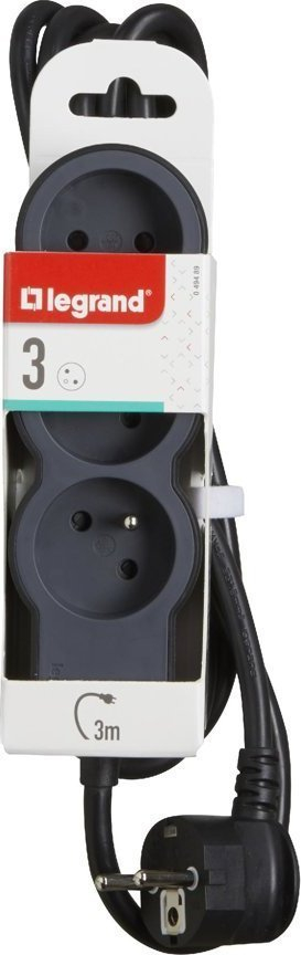 Zgjatës elektrik Legrand 049489, 3 presa 2P+T, 3m, i bardhë