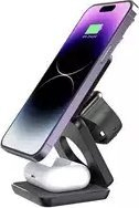 Karikues wireless 3‑në‑1 1stCOOL Folding, MagSafe, 15W, USB‑C, i zi