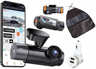 Kamerë për makinë Vantrue N5S Nexus 5 S, 4 kanale, WiFi, e zezë