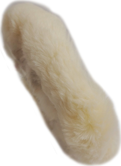 Jastëk lëmues DEDRA me lesh, 180mm, me sistem ngjitës hook and loop, i bardhë