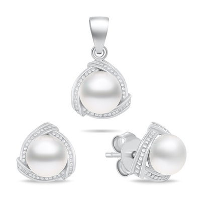 Set Pendant dhe vathë për femra Brilio Silver SET268W, të argjendta