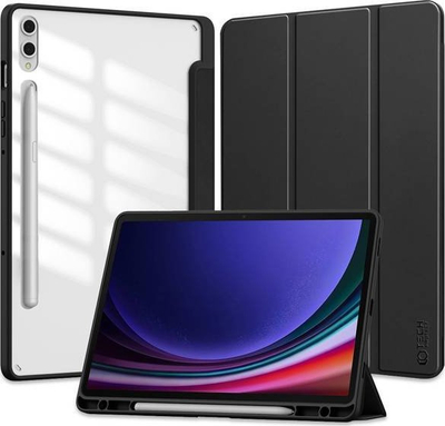 Kapak tablet Tech-Protect SC Pen Hybrid për Samsung Galaxy Tab S9 Plus, kthehet në qëndrim, i zi