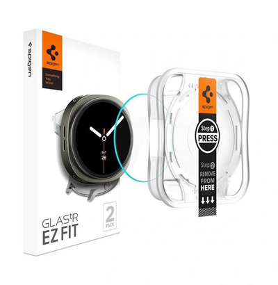 Mbrojtës ekrani Spigen GlasTR EZ FIT për Galaxy Watch 8 44mm, xham i fortë, set me 2 copë, transparent