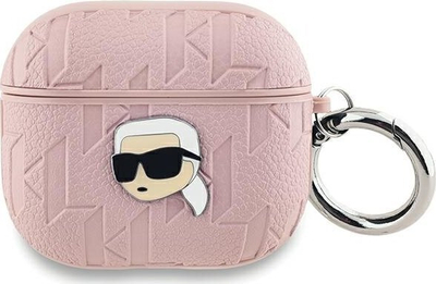 Футрола за слушалки Карл Лагерфелд Monogram Karl Head, за AirPods 3, розова