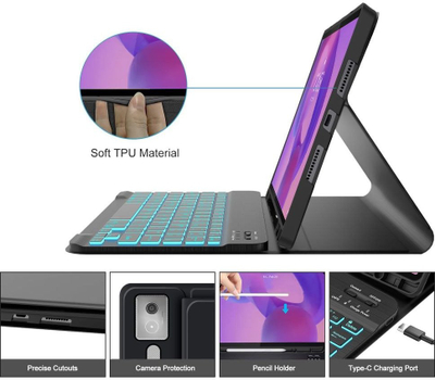 Këllëf me tastierë Tech-Protect SC Pen, Lenovo Idea Tab Pro 12.7 TB-373, Bluetooth, i zi
