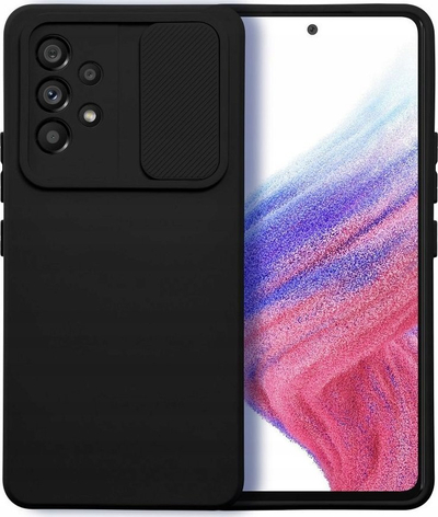 Kapak silikon për Samsung Galaxy A33 5G, mbrojtës me rrëshqitje kamere, i zi