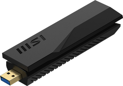 WiFi адаптер MSI BE6500, USB 3.2 Gen 1, WiFi 7, црн