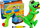 Lodër uji Lean Sport Dinosaur, pistoletë me balonë të fryrë, madhësi e madhe, jeshile portokalli