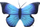 Jastëk lodër Blue Butterfly, pelush, 40 x 30 cm, blu